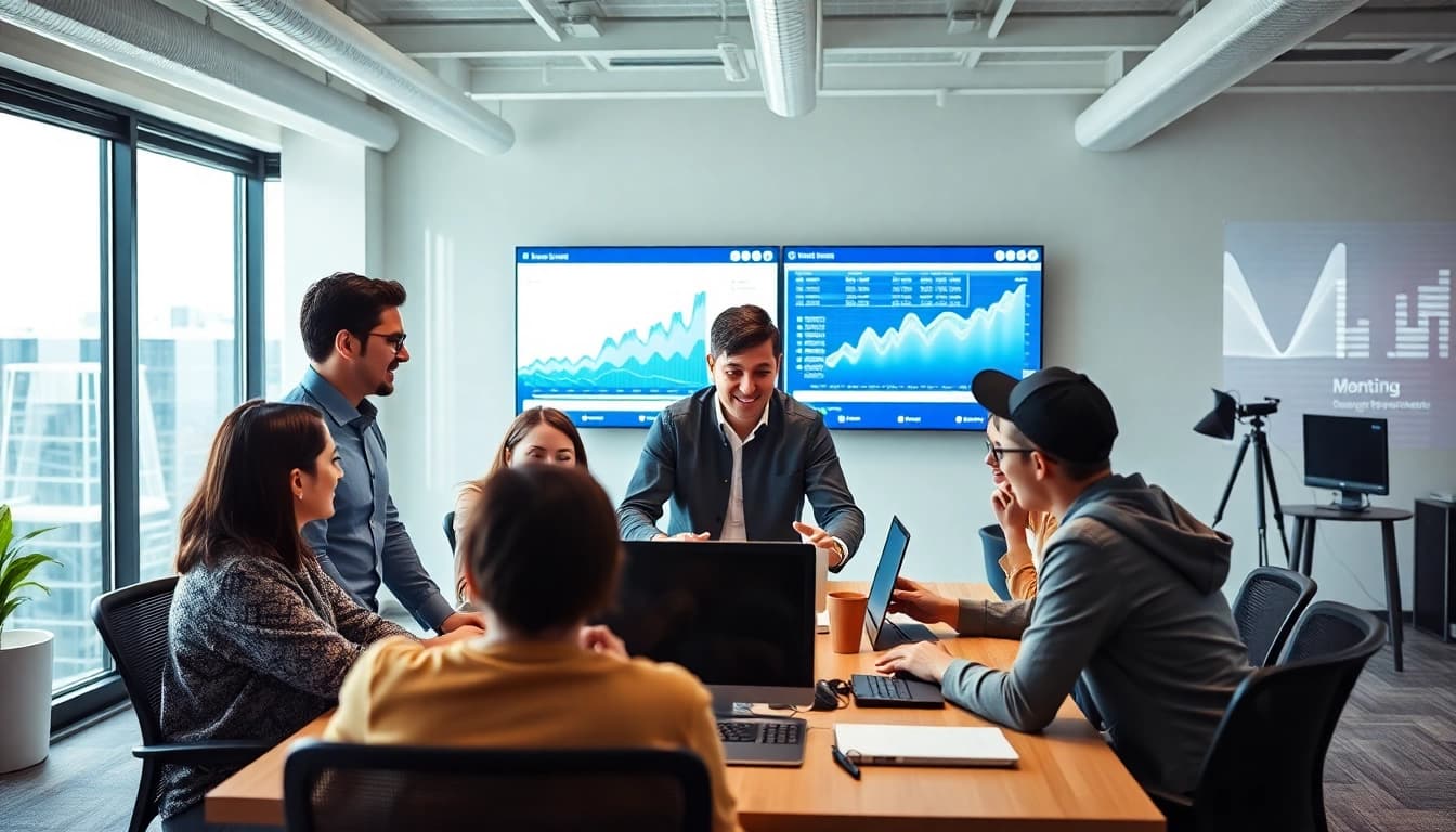 Find reliable msp companies near me, showcasing a professional IT team collaborating in a modern office.