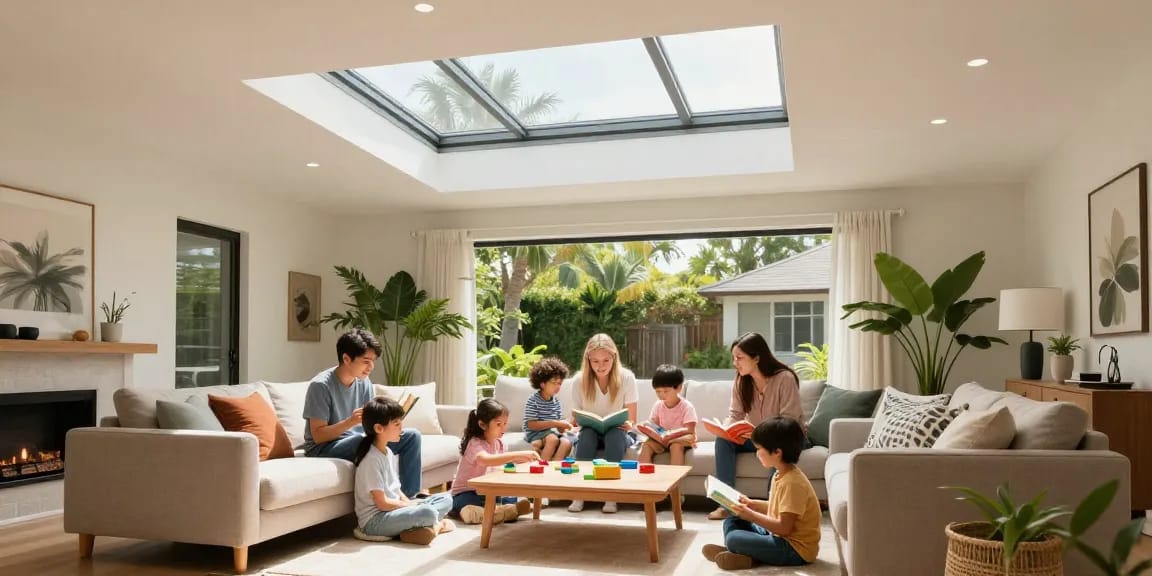 Skylight installation enhancing natural light in a Tampa home, showcasing https://avatarroofing.com/skylight-installation-and-repair-tampa/ benefits.