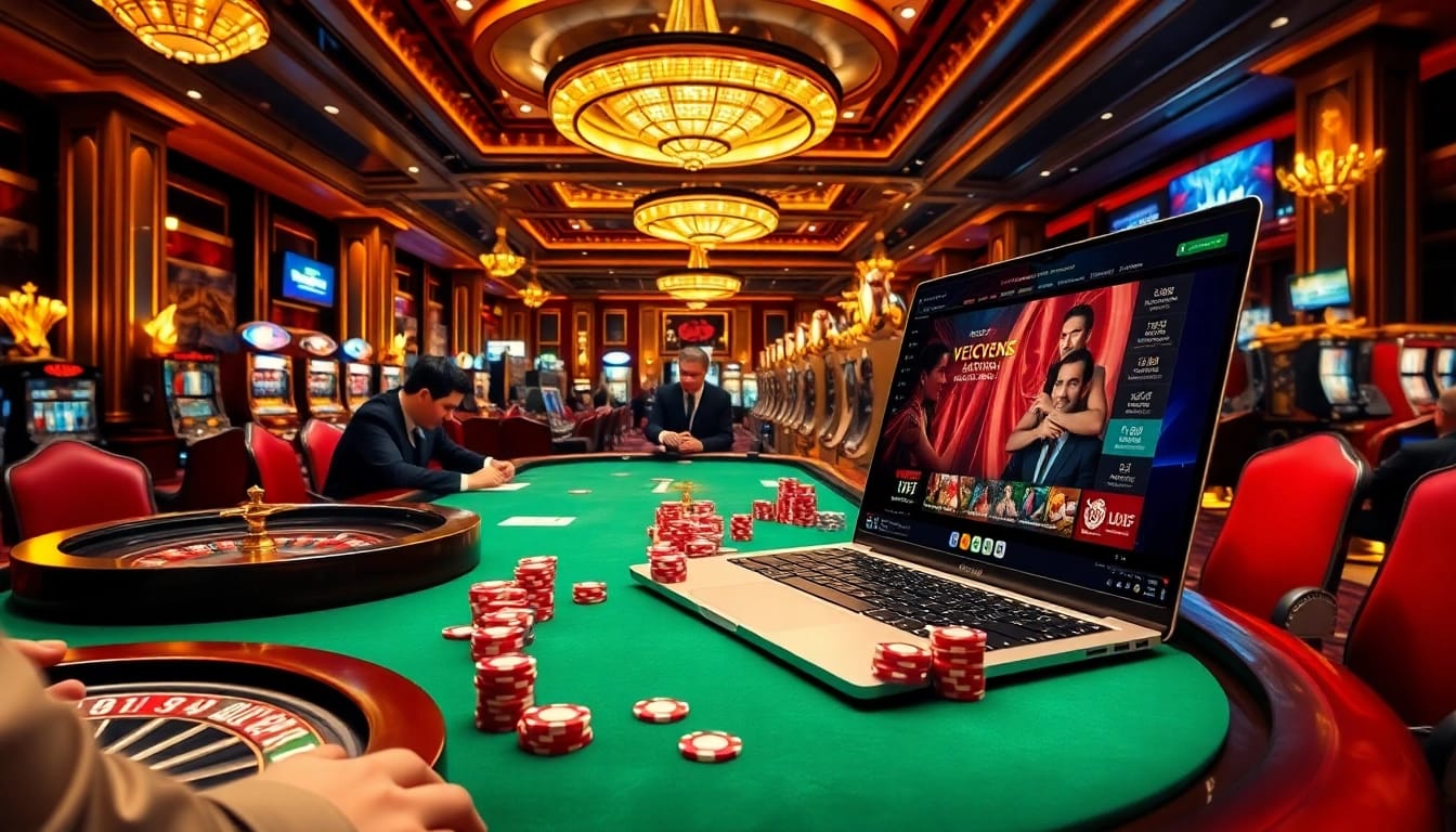 Experience high-stakes excitement at https://79kingvip.autos with professional poker tables and vibrant casino elements.