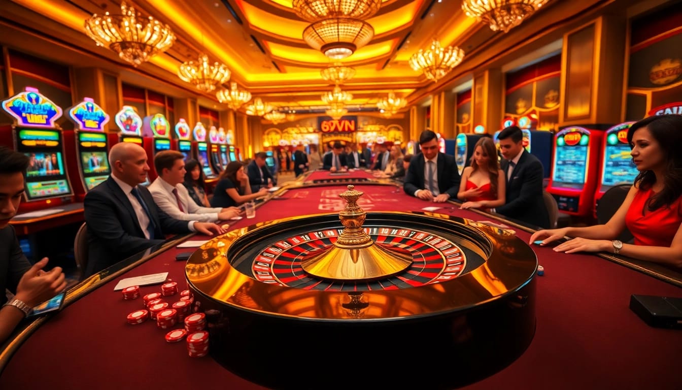 Experience the thrill of gaming at 69VN with luxurious casino visuals and vibrant excitement.