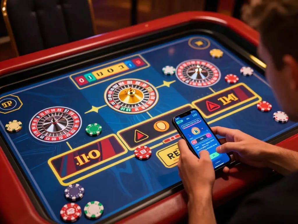 Engage with the exciting link đăng ký Xo88 for a vibrant online roulette experience showing colorful chips and digital interface