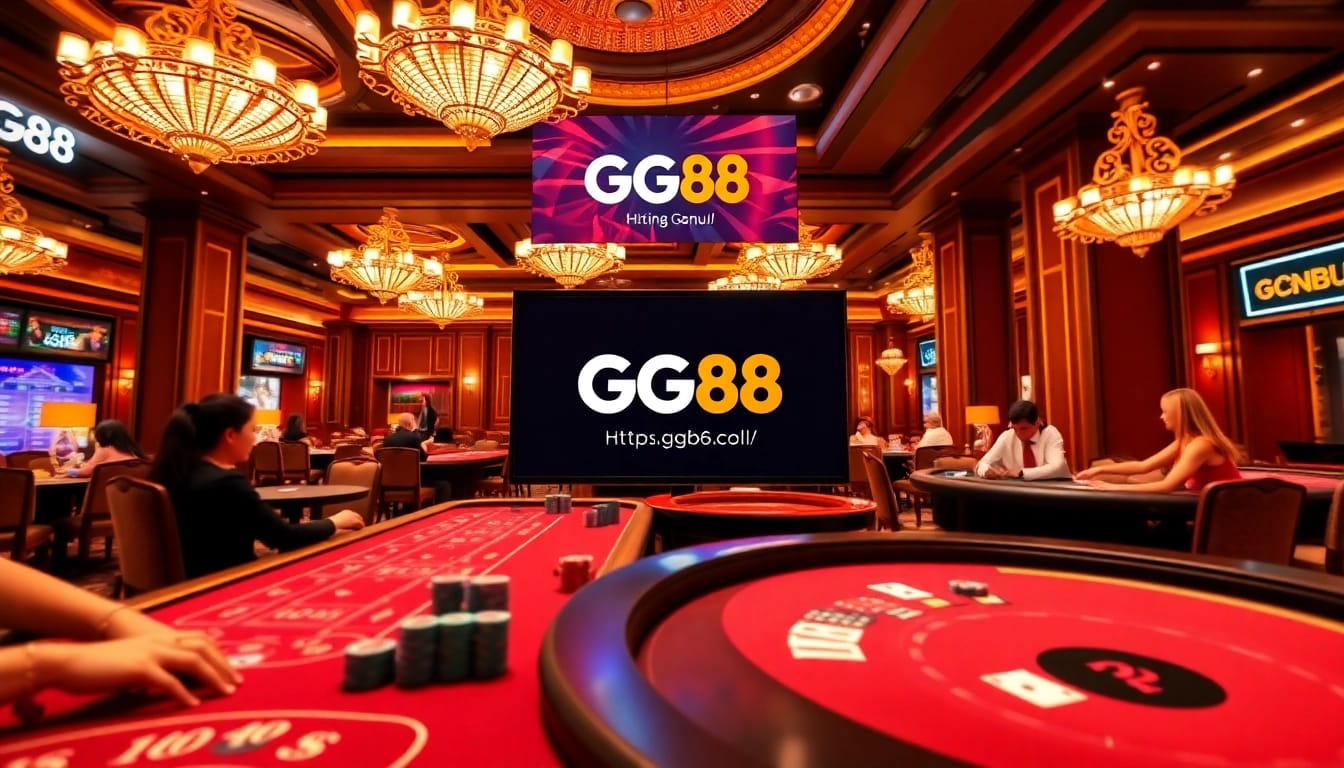Players enjoying various casino games at https://gg88.cool/ in a vibrant and luxurious setting.