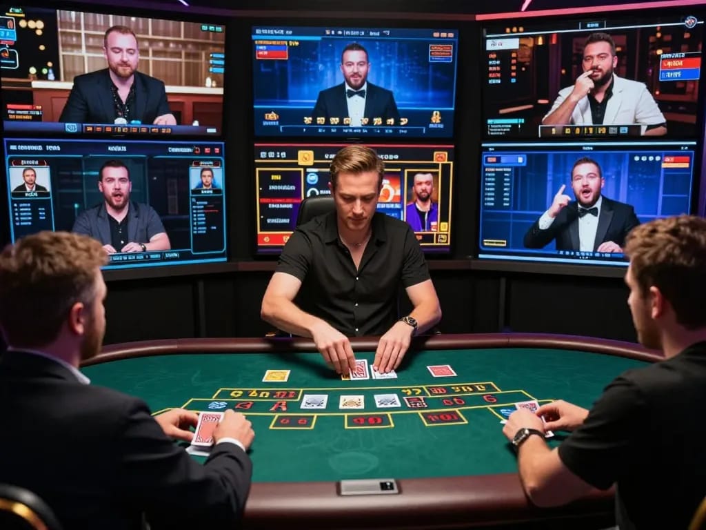 Players immersed in live dealer blackjack on rikvip gaming platform showcasing excitement and strategy.