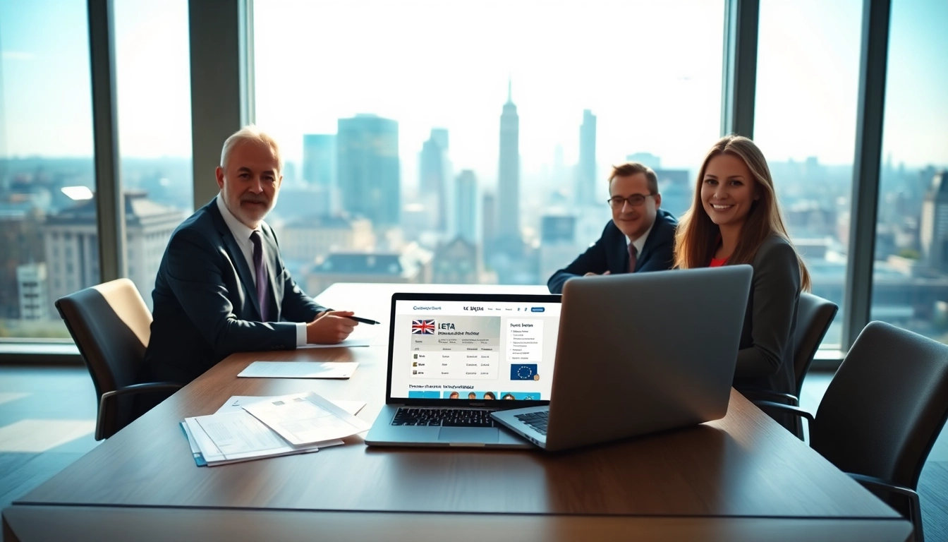 Streamlined uk eta online application process depicted through professional travel setup.