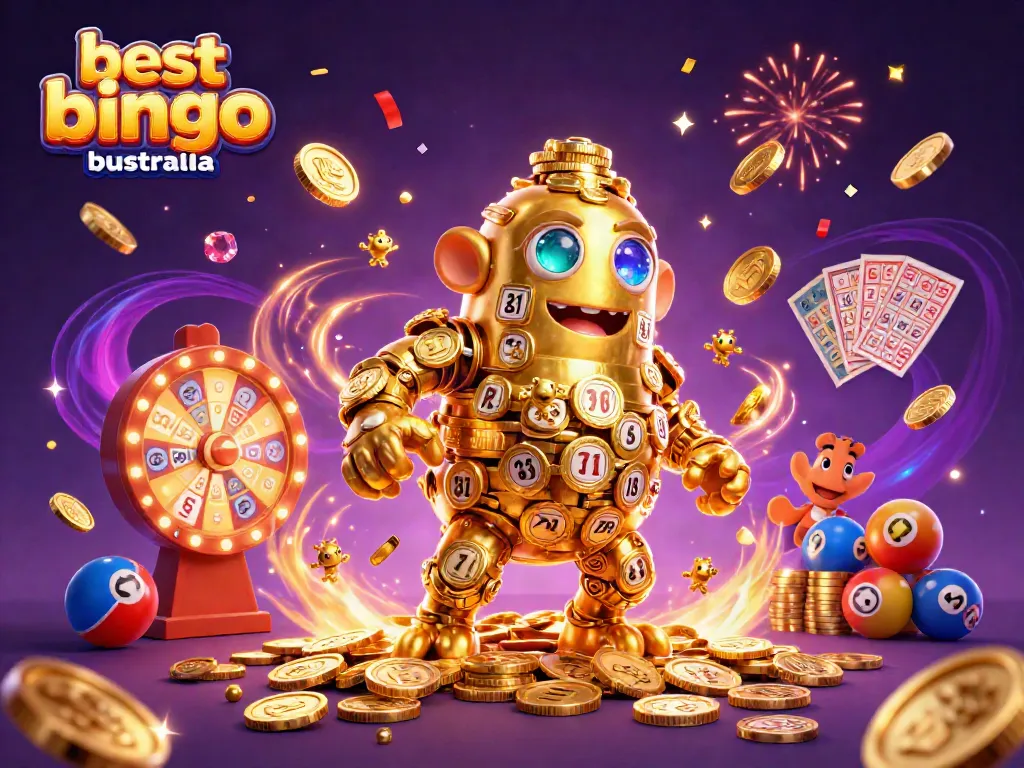 Experience thrilling gameplay with the best online bingo Australia in a vibrant and dynamic 3D illustration.