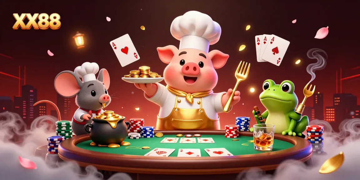 Engage in thrilling moments at XX88 casino with golden coins and high stakes.