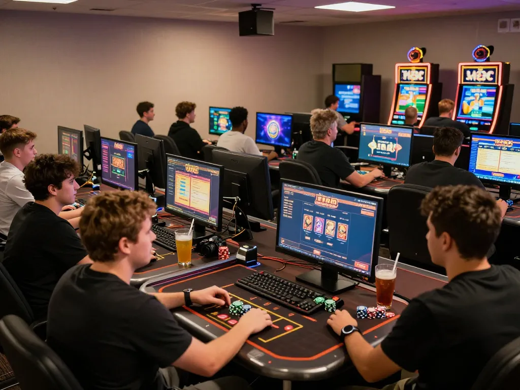 Players celebrating wins while using f168 online casino app in a vibrant gaming room
